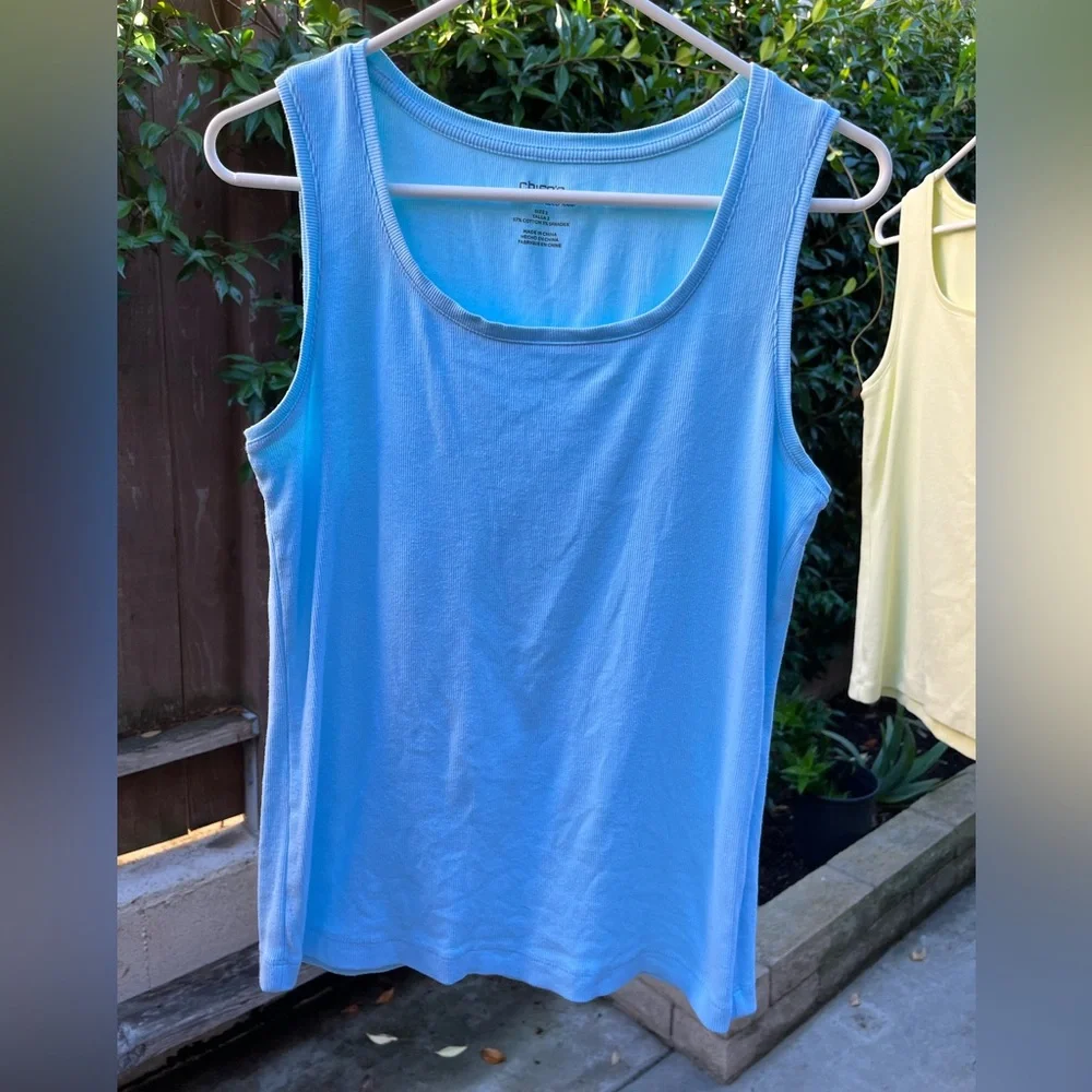 Chicos Ultimate T Bundle (3) Size 2 ( Women's M) Black Blue Lime 97% Cotton - Picture 5 of 8